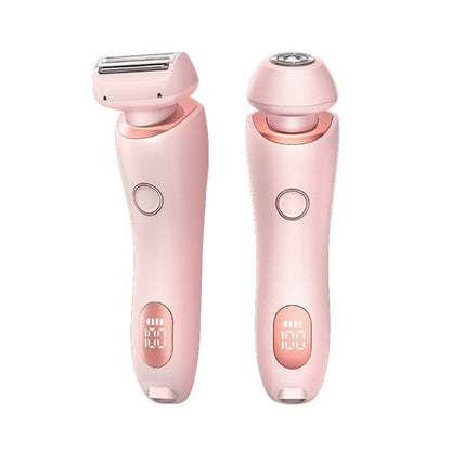 2 In 1 Hair Removal USB Rechargeable Trimmer Women Body Razor Pink USB