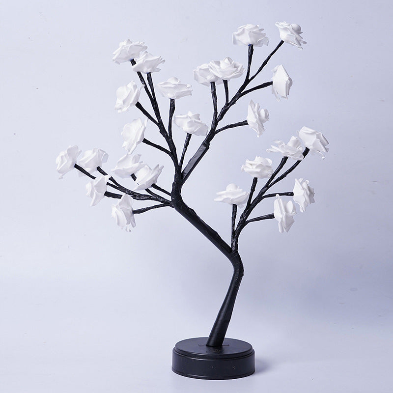 Table Lamp Flower Tree Rose Lamps White Rose Usb Plug In