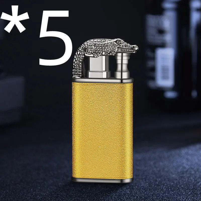 Creative Blue Flame Lighter Dolphin Dragon Tiger Gold Scrub Crocodile bk872 5PCS