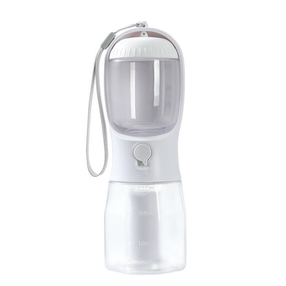 Dog Water Cup Drinking Food Garbage Bag Three-in-one Portable Pet Cups 300ml Garbage Bag Milky White