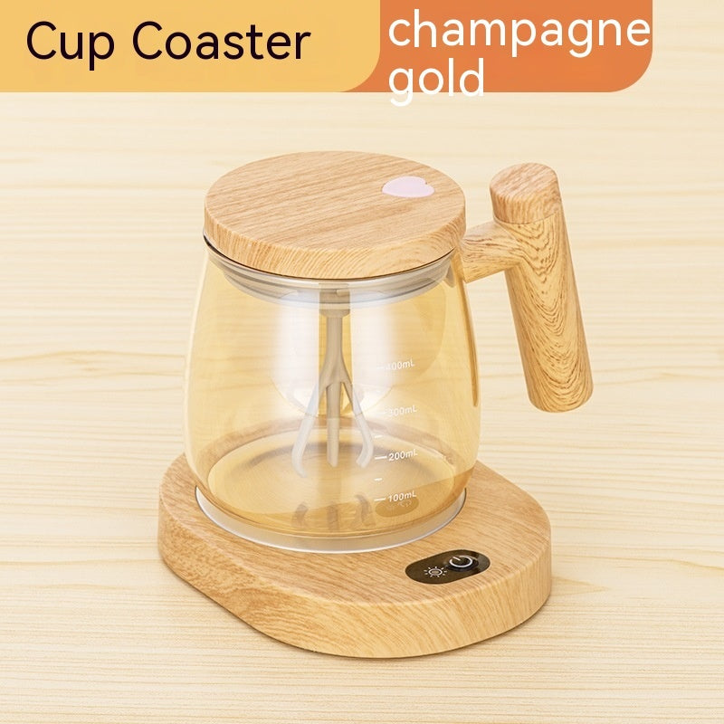 400ML Self Stirring Coffee Mug Electric Mixing Glass Coffee Dining Room Kitchen Gadgets Champagne battery version 400ml