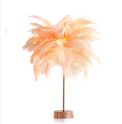Feather Lamp Nordic Desk Lamp Bedroom Bedside Feather Table Lamp