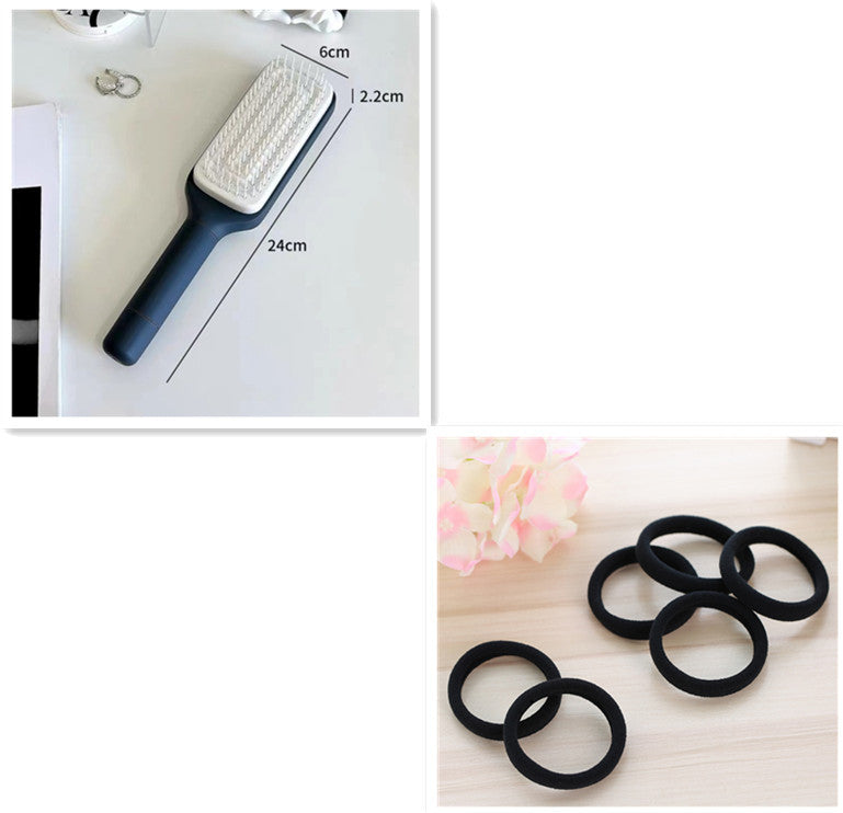 4 In 1 Self Cleaning Hair Brush Lunar Rock Gray set