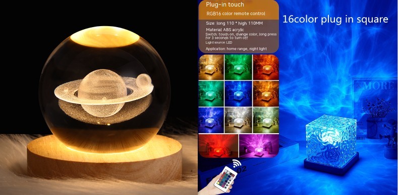 LED Water Ripple Ambient Night Light 3W Set7 1PC
