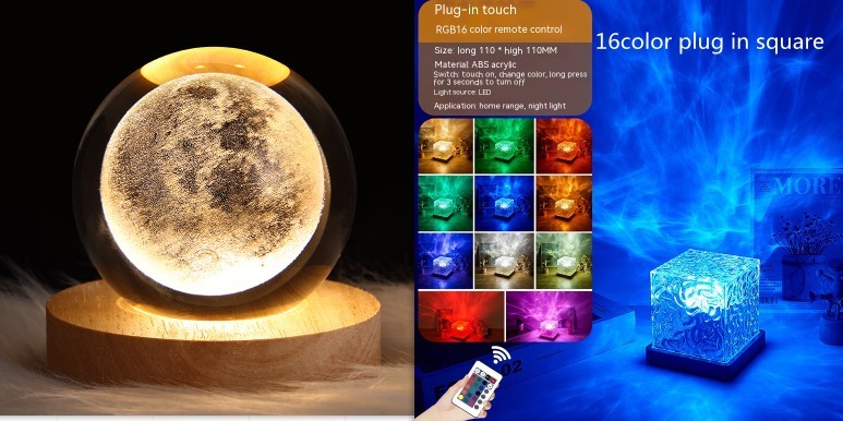 LED Water Ripple Ambient Night Light 3W Set5 1PC