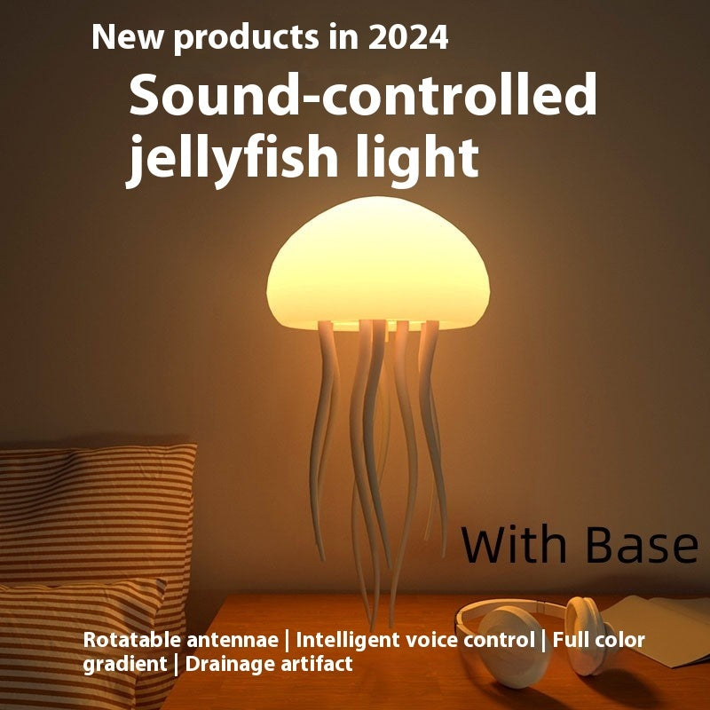 Jellyfish Mood Lamp LED Jellyfish Night Light Portable Jellyfish Lamp Jellyfish Decorations Hanging With Base 1PCS