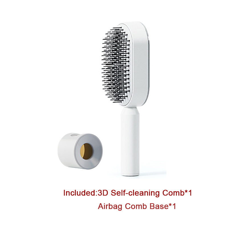 Self Cleaning Hair Brush For Women Massage Scalp Comb Anti-Static Hairbrush Set B