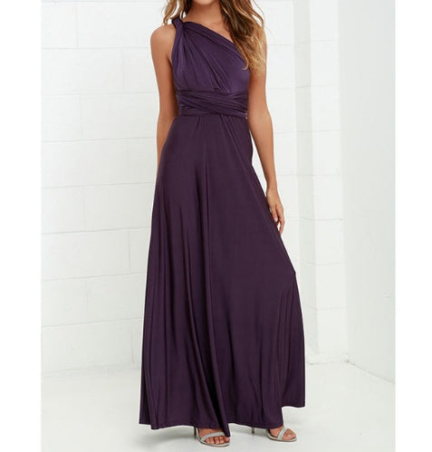 Women's Sexy Long Party Dress Club Floor-Length Summer Backless Bandage Maxi Dress Dark purple