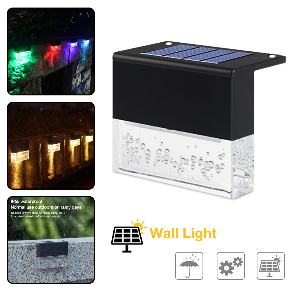 Waterproof New RGB LED Solar Light Step Fence Light Black