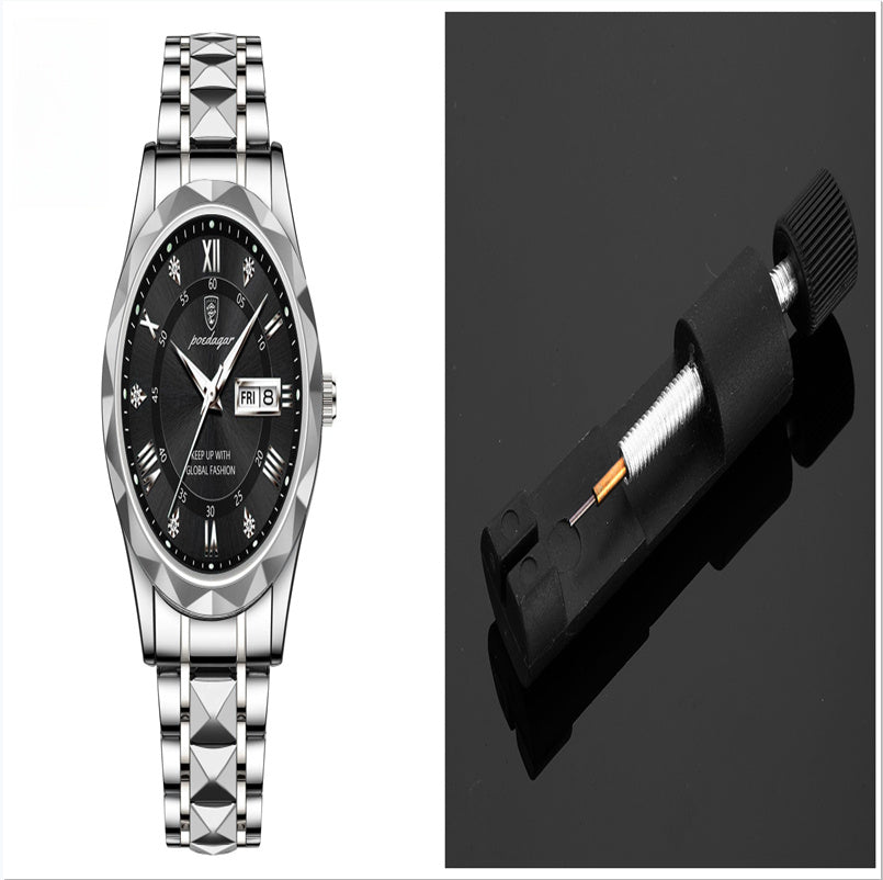 Men's Waterproof Double Calendar Luminous Quartz Watch 5style Carrying a tape remover