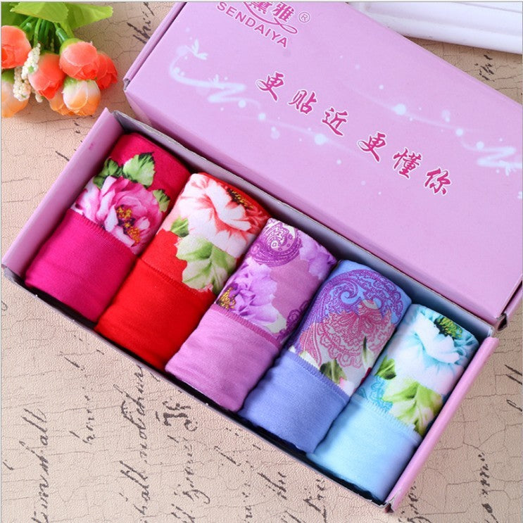 Modal Underwear For Women Mid-waist Cotton 5 Pieces G Group