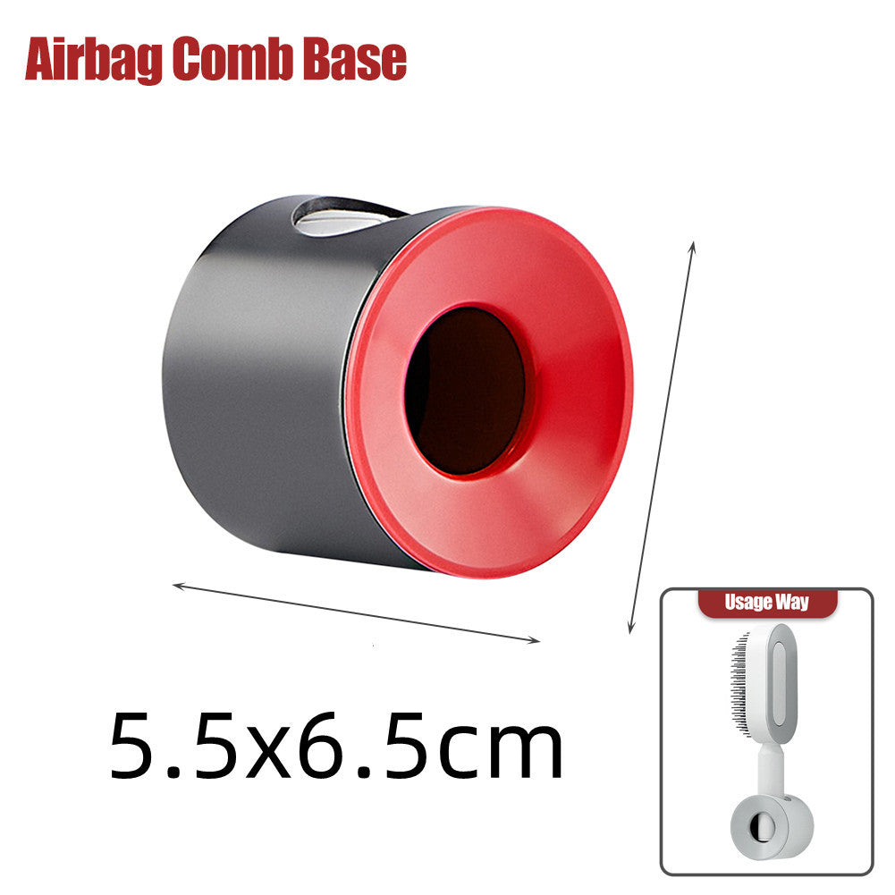 Self Cleaning Hair Brush For Women Massage Scalp Comb Anti-Static Hairbrush Big red base