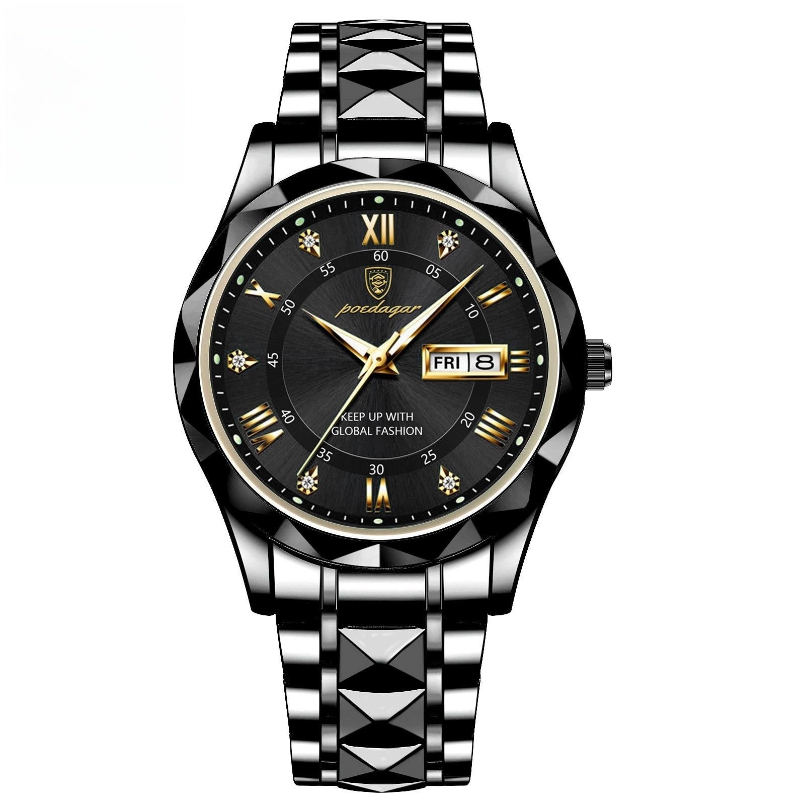 Men's Waterproof Double Calendar Luminous Quartz Watch 9style Without Necklace