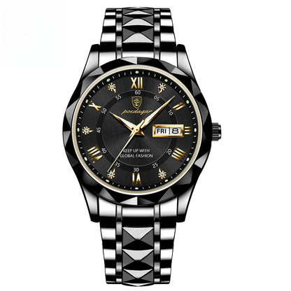 Men's Waterproof Double Calendar Luminous Quartz Watch 9style Without Necklace