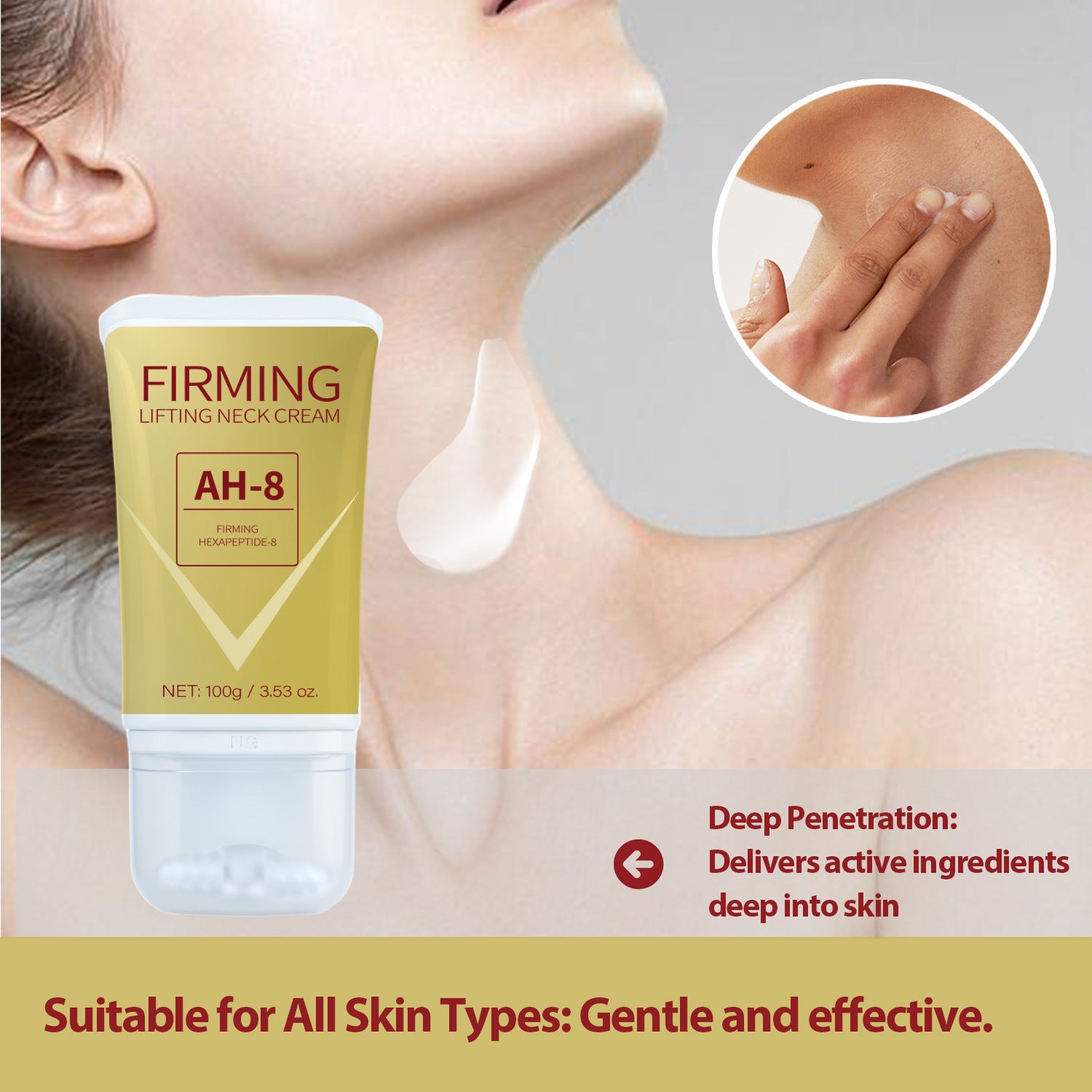 Neck Firming Roller Cream Lifts Dilutes Neck Lines Deeply Massages And Neck Skin Care