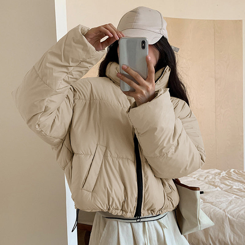 New Stand Collar Short Coat Women Clothing