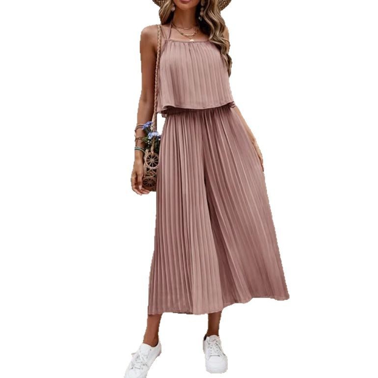 Women's Summer Solid Color Vacation Loose Suit Casual Suit