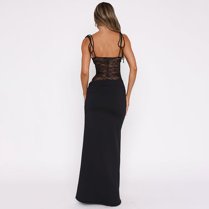 Y2K Lace Suspender Dress Fashion Sexy Lace Long Dresses For Women