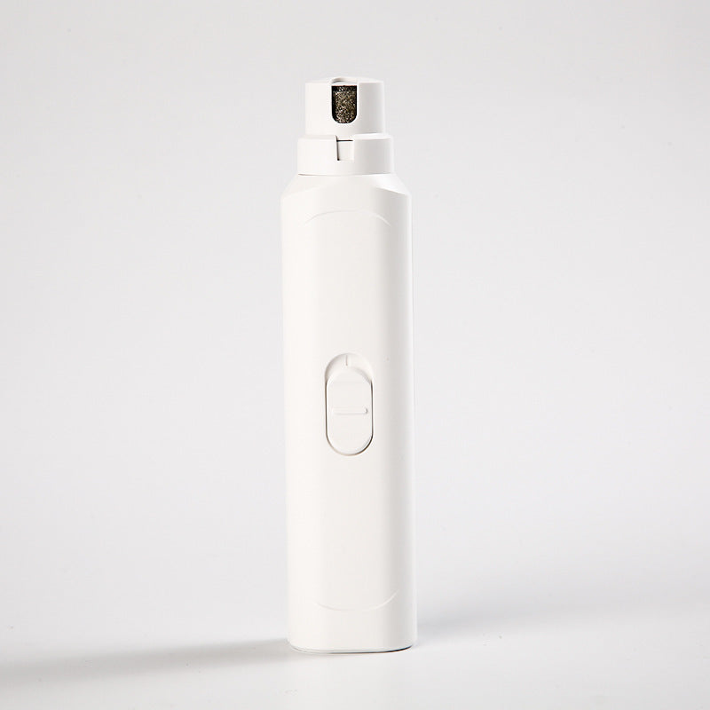 Pet Nail Grinder Dog Cat Battery Model Nail Trimmer Large And Small Dogs Elegant White T10 Nail Piercing Device 1PCS