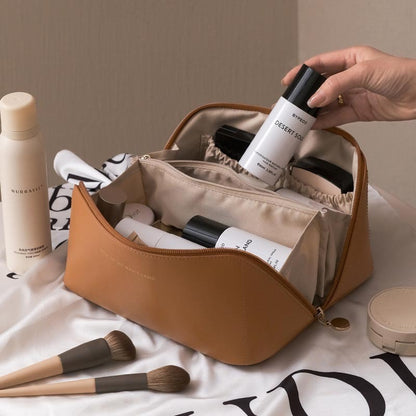 Travel Cosmetic Bag Large Capacity Women Bag Brown