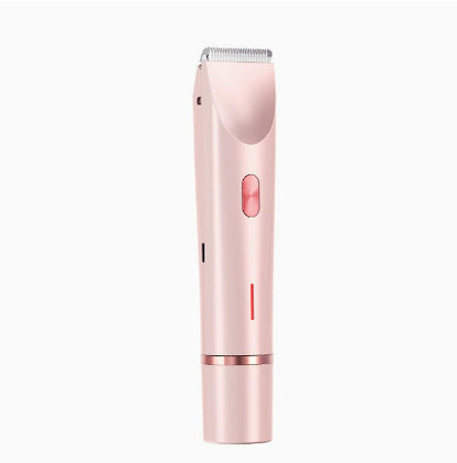 2 In 1 Hair Removal USB Rechargeable Trimmer Women Body Razor Pink A USB