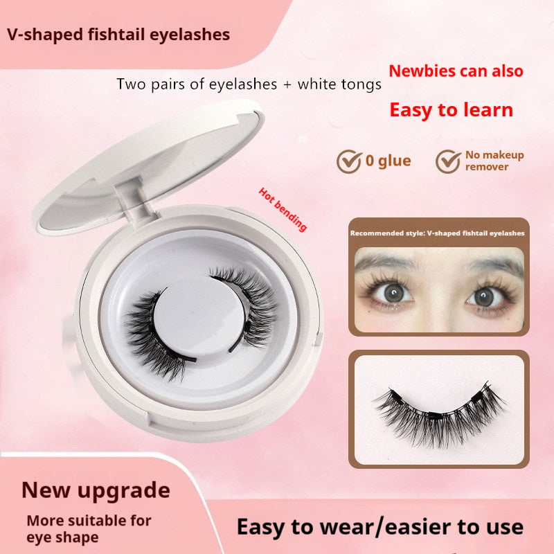 Magnetic Suction False Eyelashes Little Devil Supernatural Magnet Suit UBS053 2pair Eyelash Plus White Clip