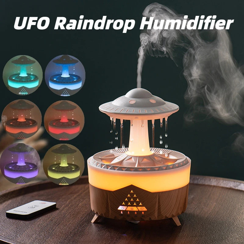 New UFO Raindrop Humidifier Water Drop Air Humidifier USB Home Decor