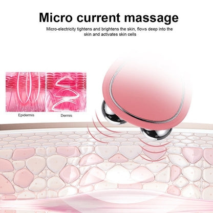 Portable Facial Micro-current Beauty Instrument Double Roller Massager