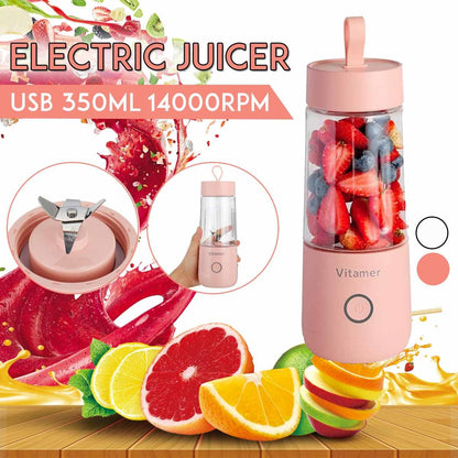 350ml Portable Blender Juicer Electric USB Rechargeable Mixer Smoothie