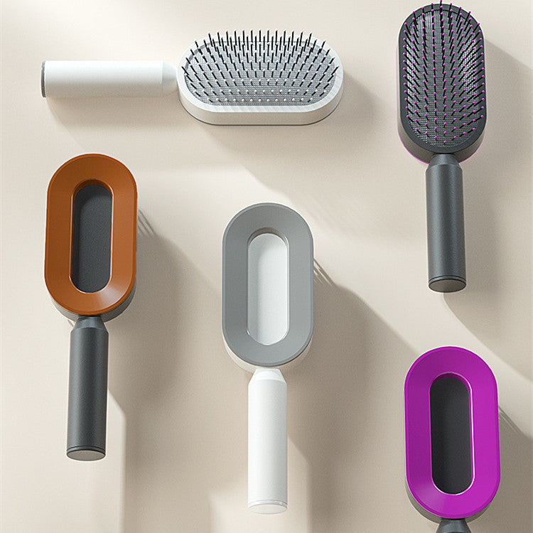 Self Cleaning Hair Brush For Women Massage Scalp Comb Anti-Static Hairbrush