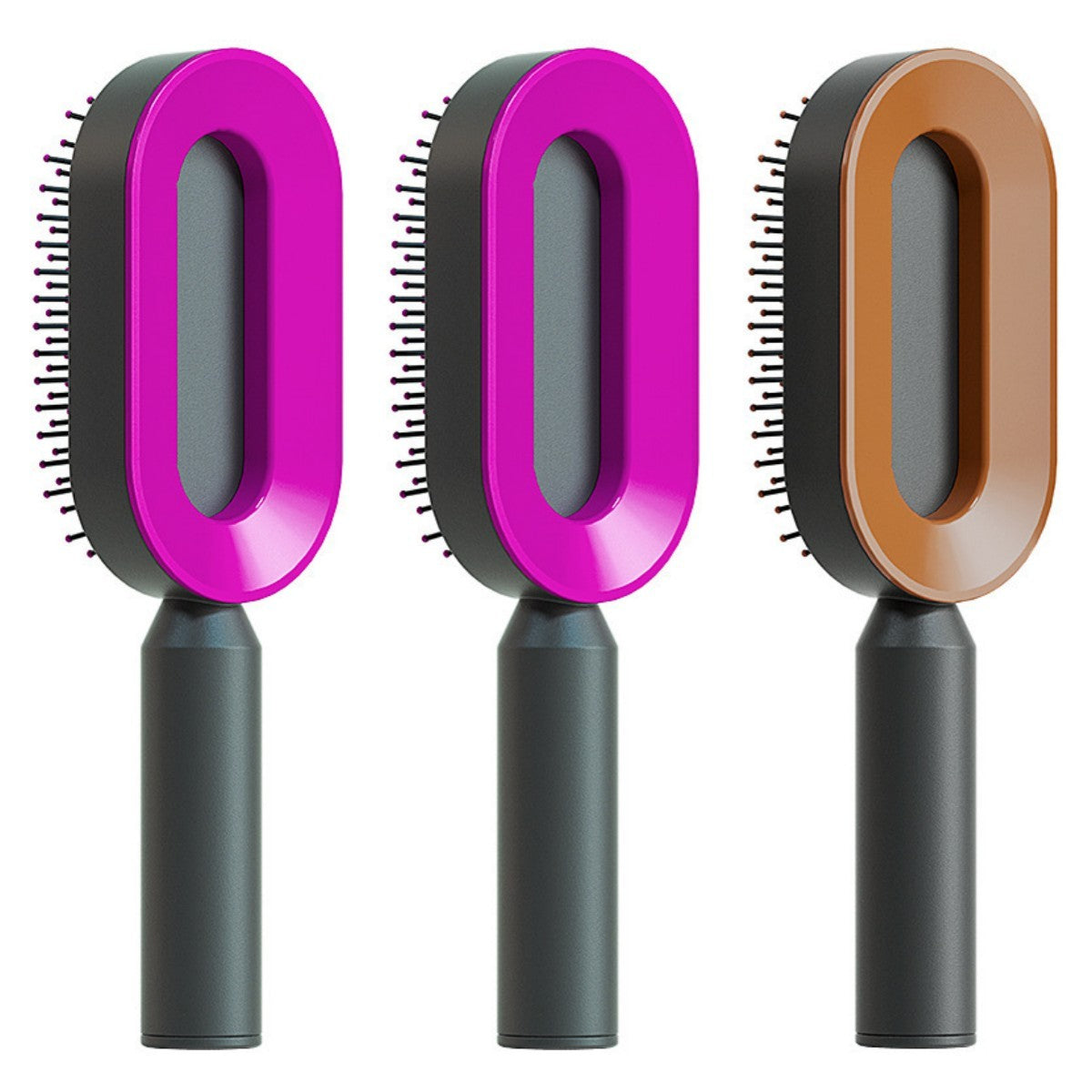 Self Cleaning Hair Brush For Women Massage Scalp Comb Anti-Static Hairbrush Set Y