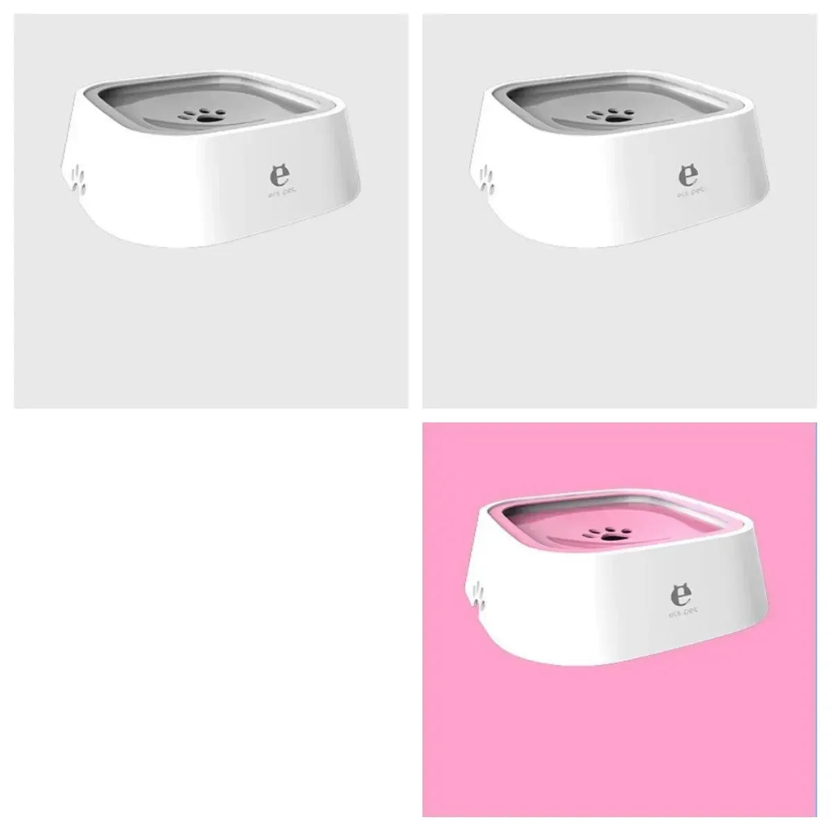 1.5L Cat Dog Water Bowl Carried Floating Bowl 1Pink2Grey