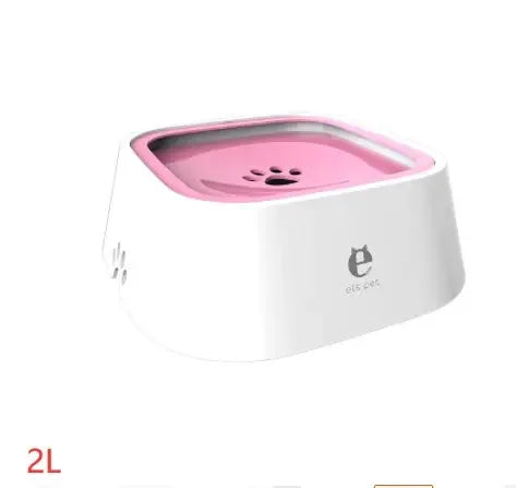 1.5L Cat Dog Water Bowl Carried Floating Bowl Pink 2L