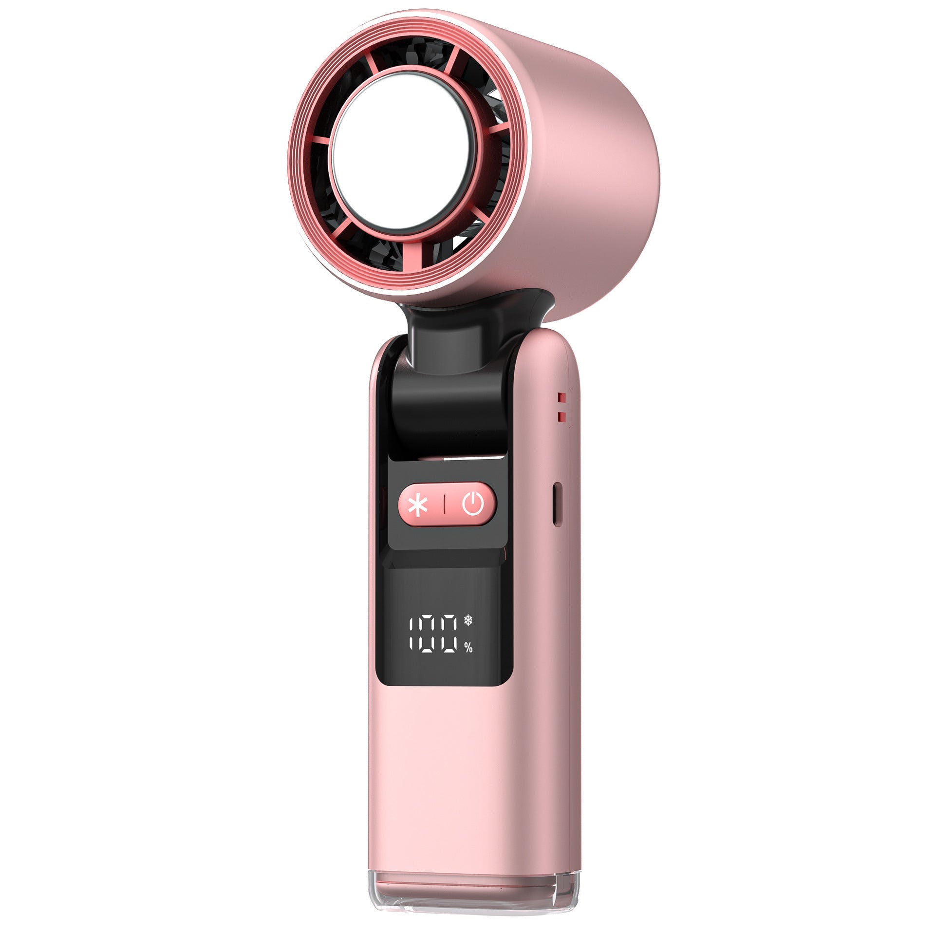 Turbos Chilled Ice Sensation Cold Fan Super Mini Turbos Speed Fan USB Powered Digital Display K801 Pink With Refrigeration 63x57x176mm