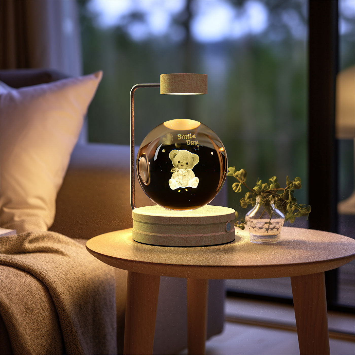 Crystal Ball Cosmic Dinosaur Indoor Night Light Little Bears Light wood