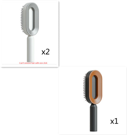 Self Cleaning Hair Brush For Women Massage Scalp Comb Anti-Static Hairbrush Set5