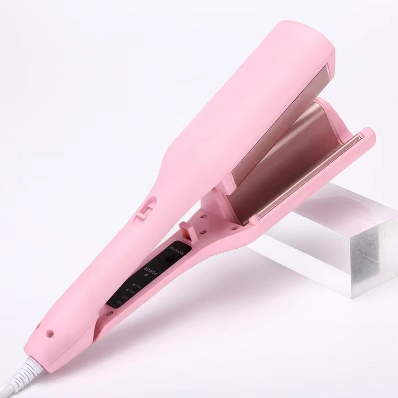 Hair Curling Iron Temperature Adjustable Fast Heating For All Hair Style Pink 1PC