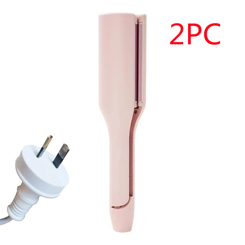 Hair Curling Iron Temperature Adjustable Fast Heating For All Hair Style Pink AU 2PCS