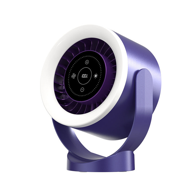 Desktop Adjustable Fan Light Rechargeable Wall Mount Table Fan Light Led Display Table Fan Light Dark Blue 204.5x160x102mm