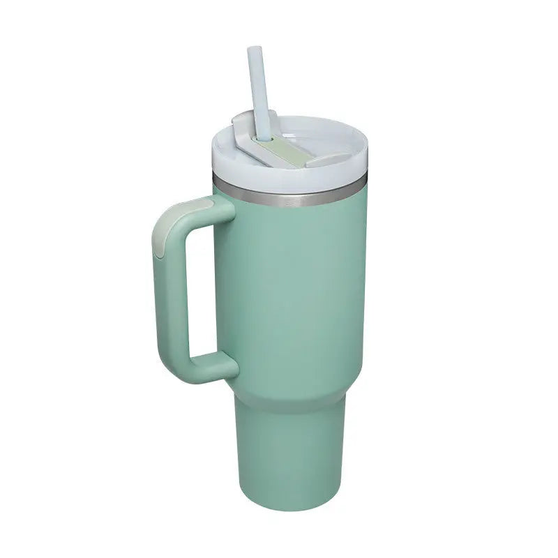 40 Oz Tumbler With Handle Straw Insulated Eucalyptus 1200ML