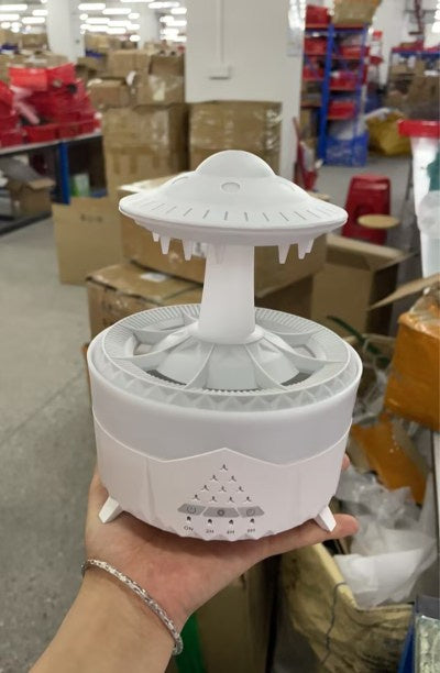New UFO Raindrop Humidifier Water Drop Air Humidifier USB Home Decor White