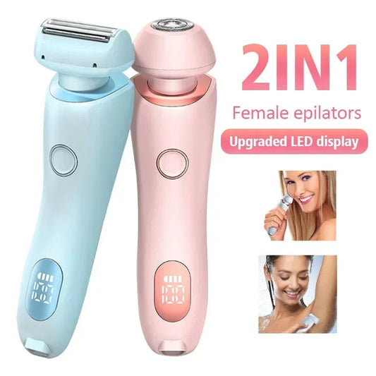 2 In 1 Hair Removal USB Rechargeable Trimmer Women Body Razor