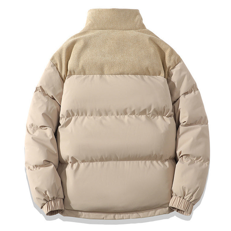 Winter Stand Collar Contrast-colored Coat Jacket For Men Women Clothing