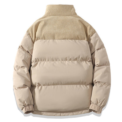 Winter Stand Collar Contrast-colored Coat Jacket For Men Women Clothing