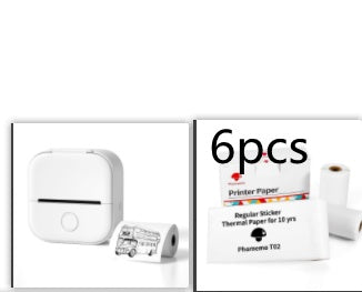 Portable Mini Thermal Label Printer Home Photo Printer Bluetooth-compatible Mini Label Printer White Set3 USB