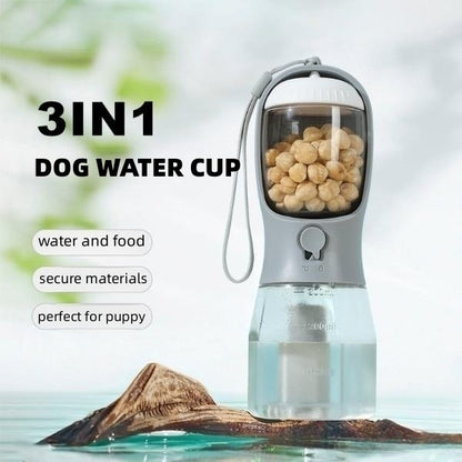 Dog Water Cup Drinking Food Garbage Bag Three-in-one Portable Pet Cups