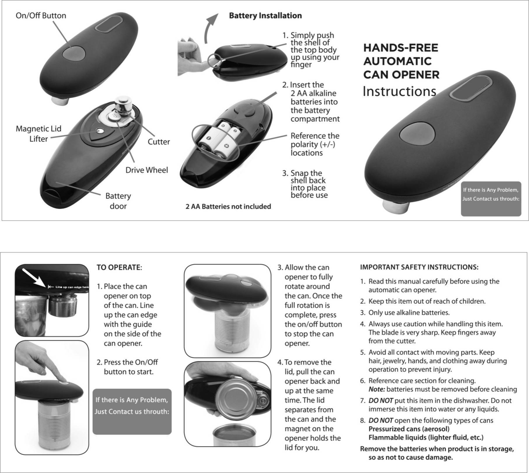 Electric Can Opener Automatic Jar Bottle Can Machine One Touch Opener Tool Gadgets