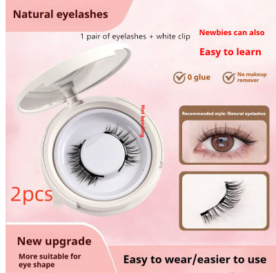 Magnetic Suction False Eyelashes Little Devil Supernatural Magnet Suit UBS043 2pcs 1pair Eyelash Plus White Clip