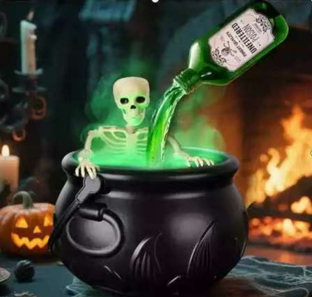 Halloween Black Wizard Bowl Magic Float Bottle Indoor Home Bar Magic Party Horror Ghost Decoration Half body skeleton