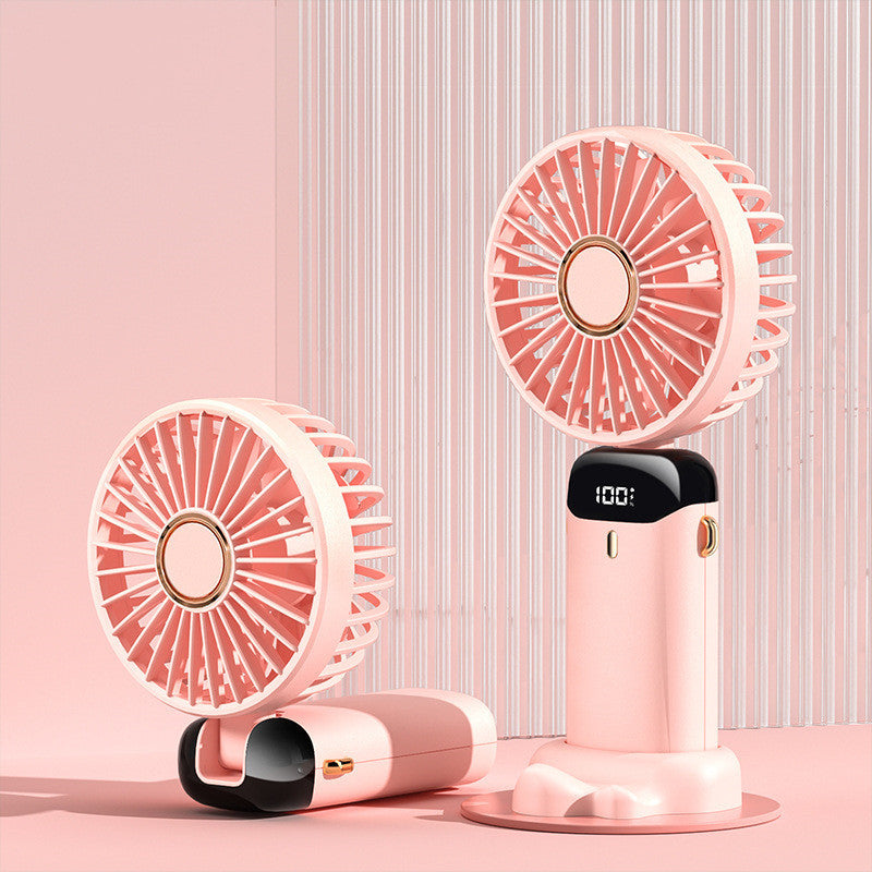 USB Rechargeable Mini Portable Handheld Electric Fan Outdoor Fan Pink USB
